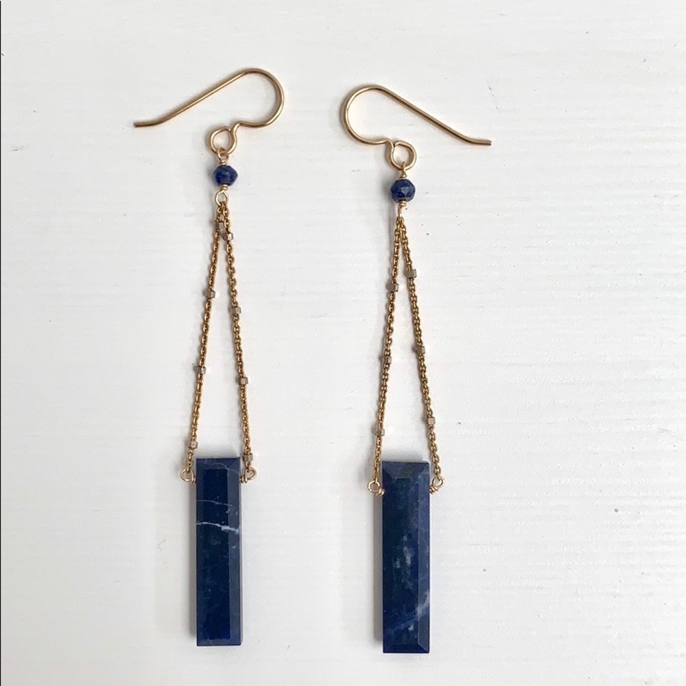 Elegant blue and gold Lapis earrings